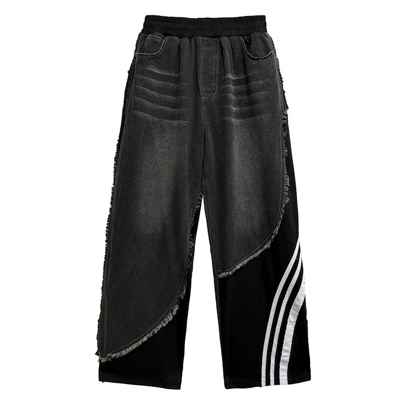 レイヤードデニムワイドパンツ