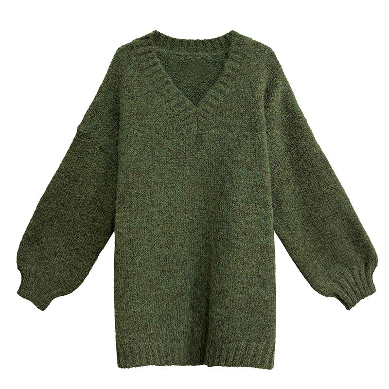 Vネックルーズニットセーター