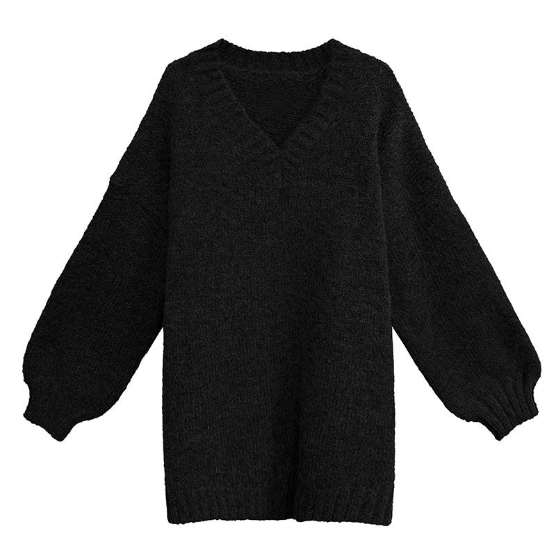 Vネックルーズニットセーター