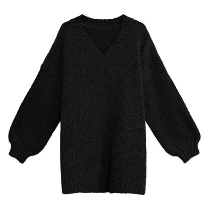 Vネックルーズニットセーター