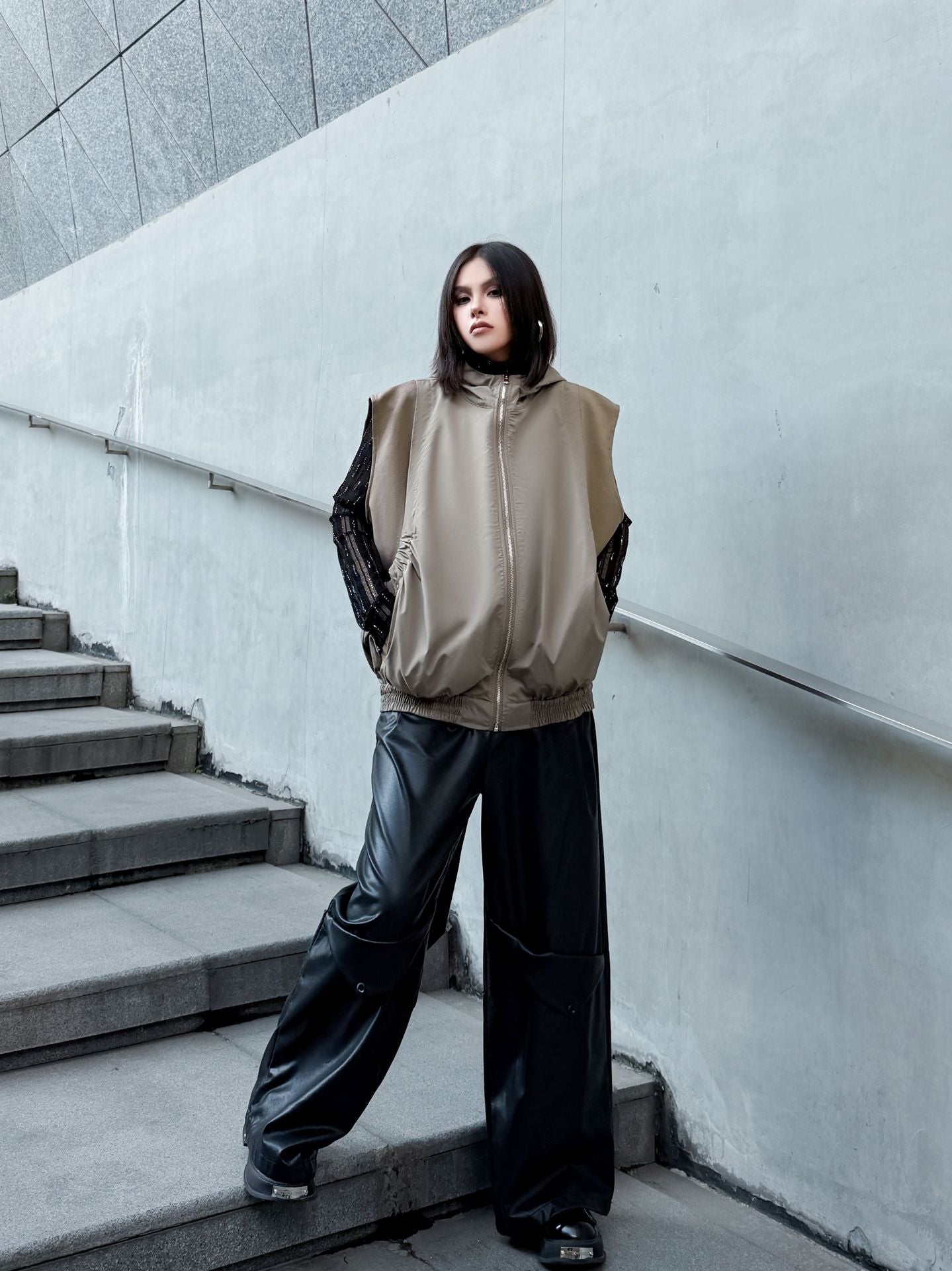 エアコットンジップアップベスト