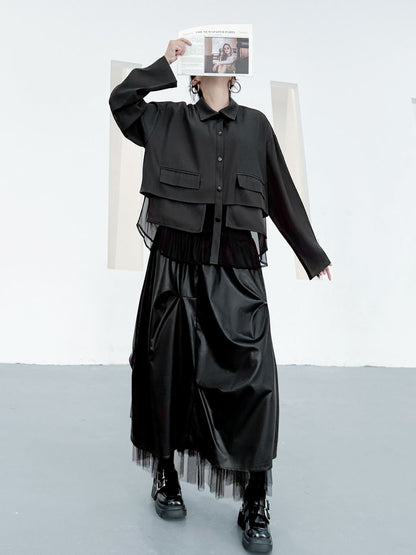 Scarf tie blouse and denim pants series 