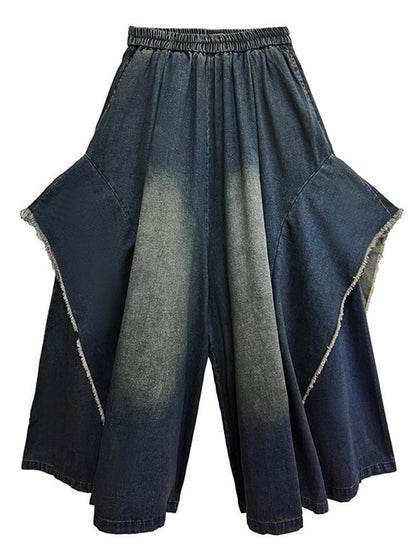 Scarf tie blouse and denim pants series 