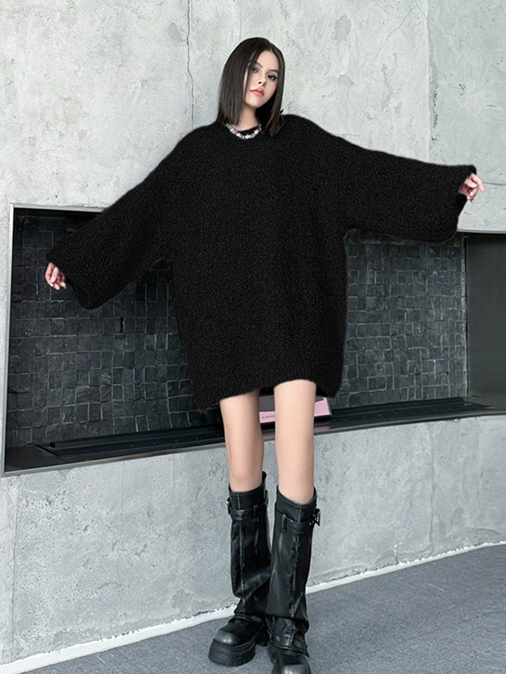 Mesh stitch top and skirt