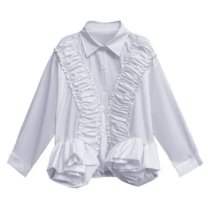 ラッフルペプラムブラウス