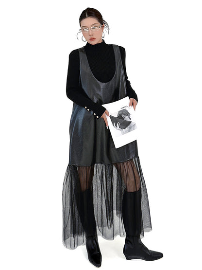 シアーコンビレイヤードドレス