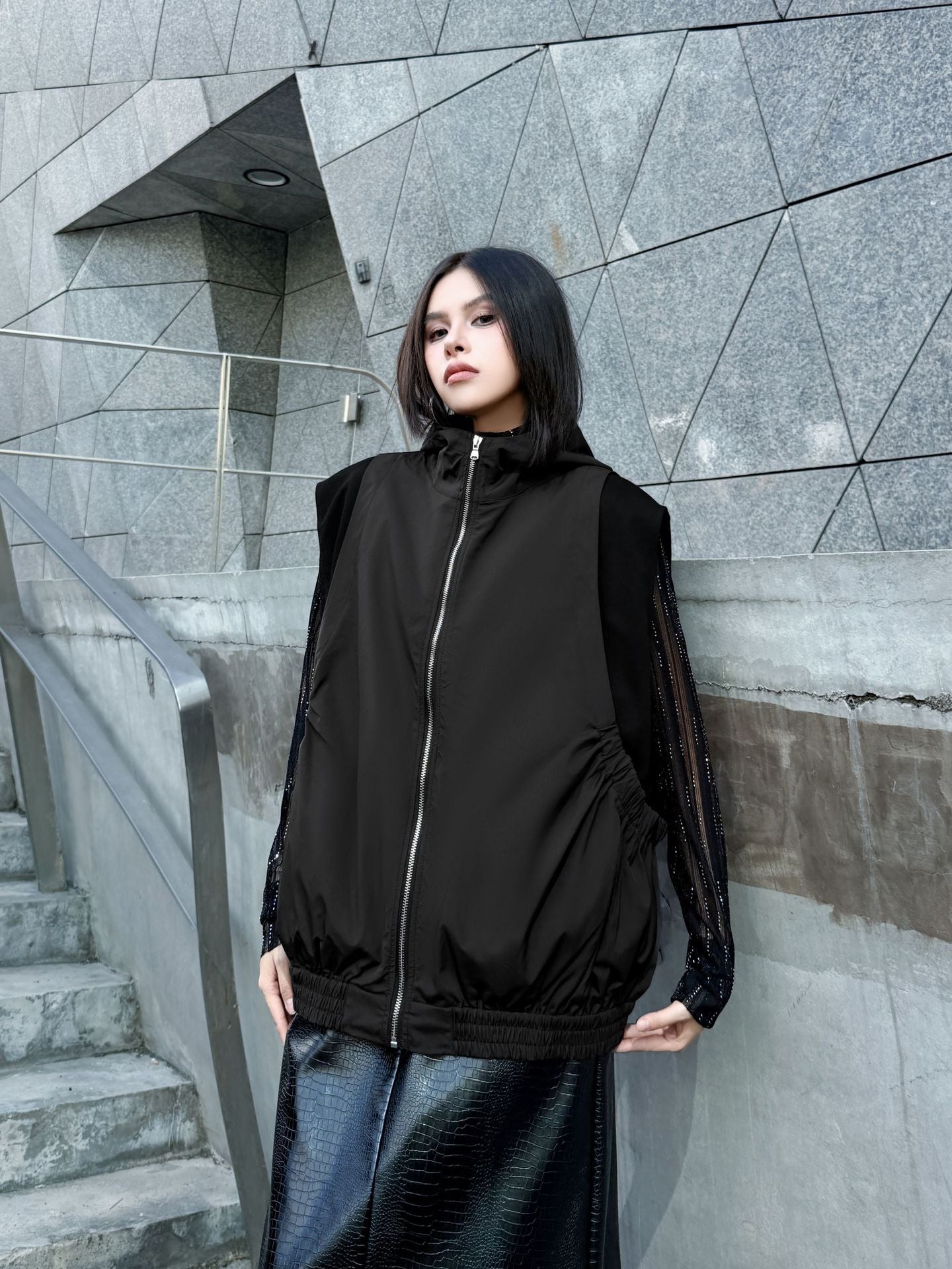 エアコットンジップアップベスト