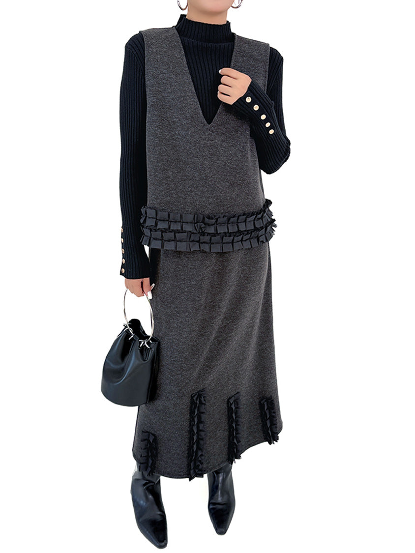 Mesh stitch top and skirt