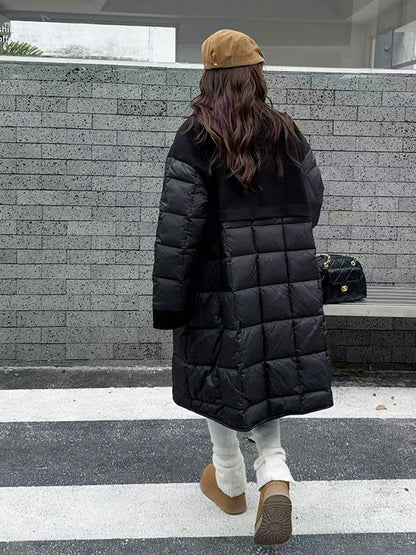 ブロックキルトダウンコート