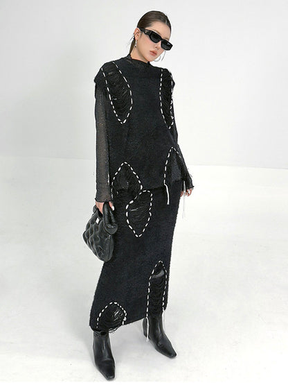 フローティングテクスチャトップ＆スカート