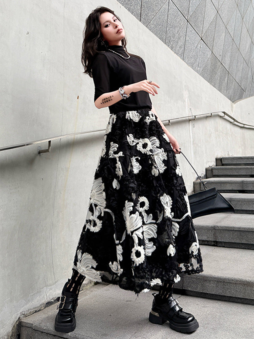 Mesh stitch top and skirt