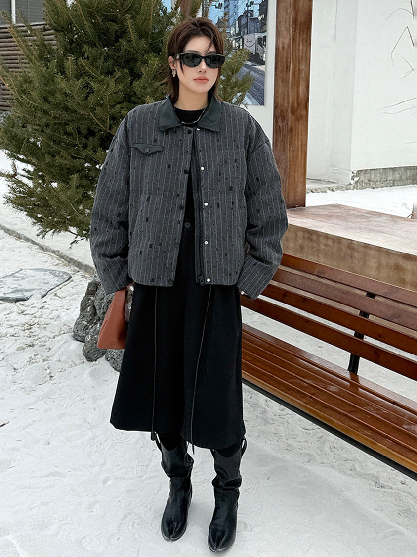 ストライプキルトジャケット