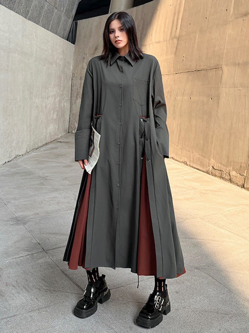 サイドレースアップシャツドレス