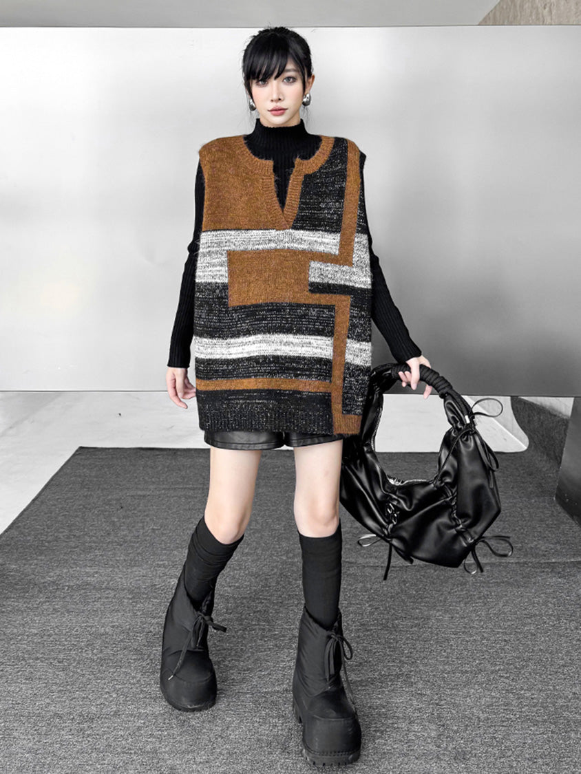 ジオブロックニットベスト