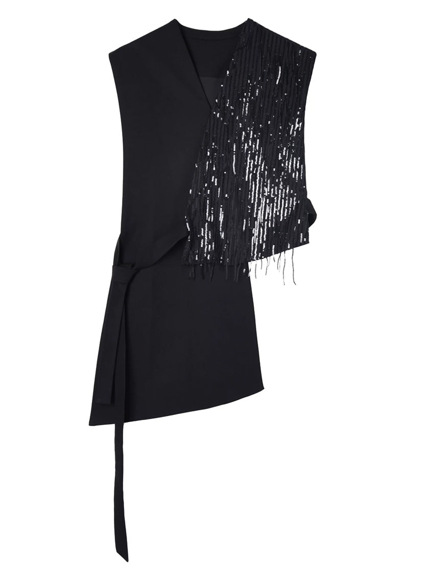 グリッターフリンジラップベスト