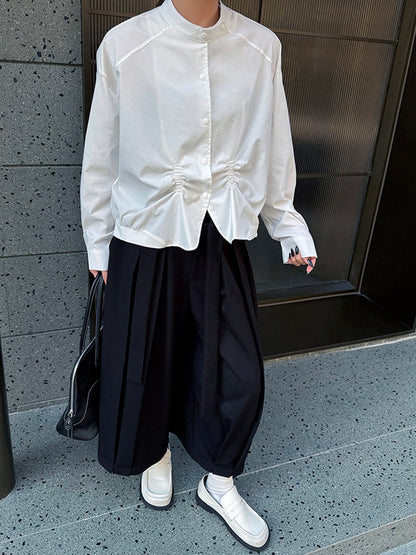 ギャザーヘムボリュームブラウス