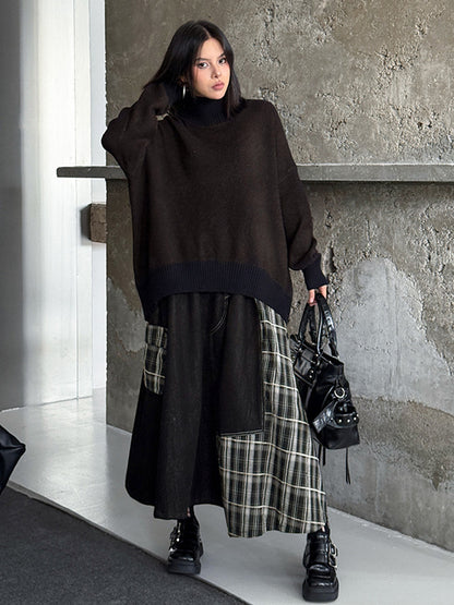 ダブルネックルーズトップス