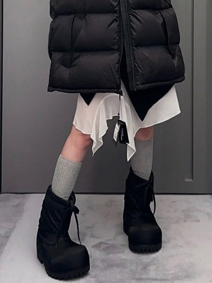 ドローストリングボリュームブーツ