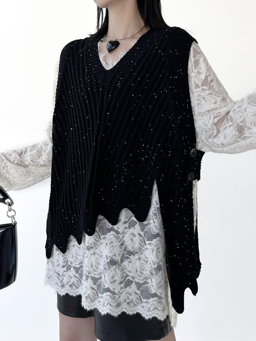 Mesh stitch top and skirt