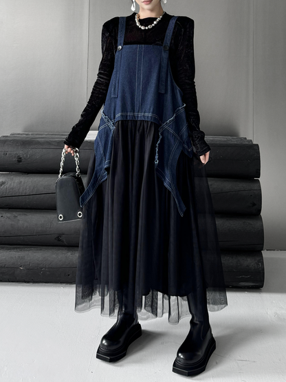 Scarf tie blouse and denim pants series 