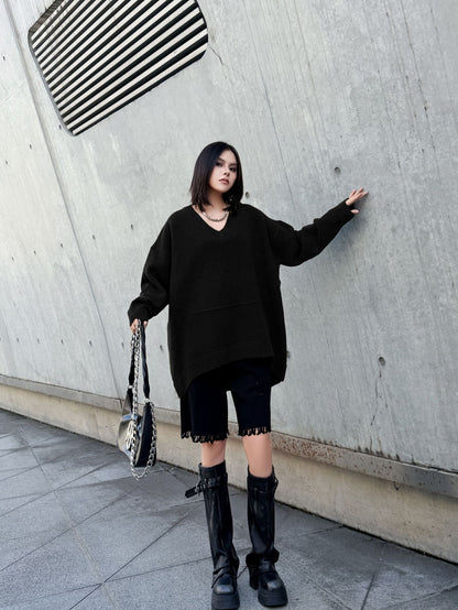 Vネックオーバーセーター