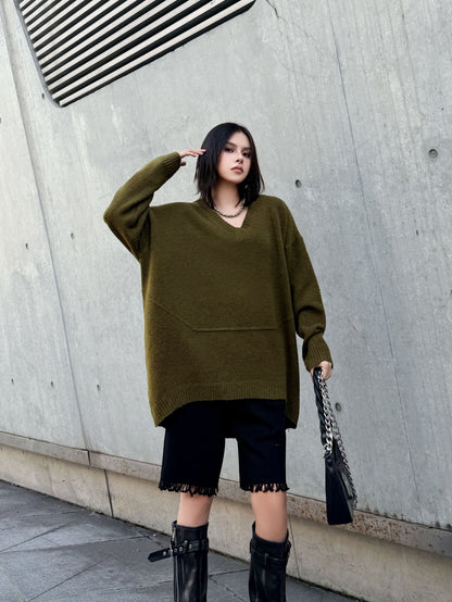 Vネックオーバーセーター