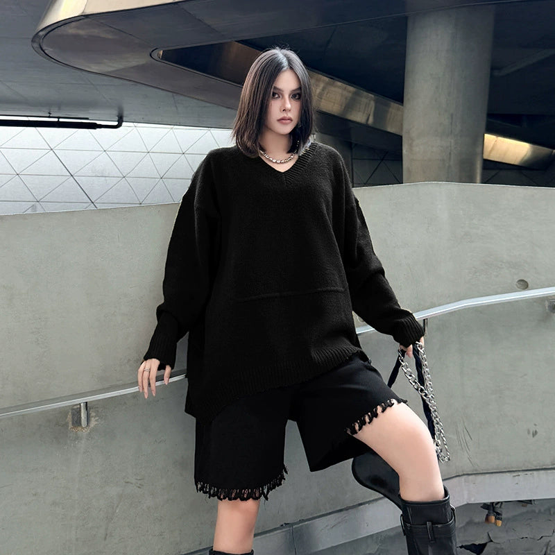 Vネックオーバーセーター