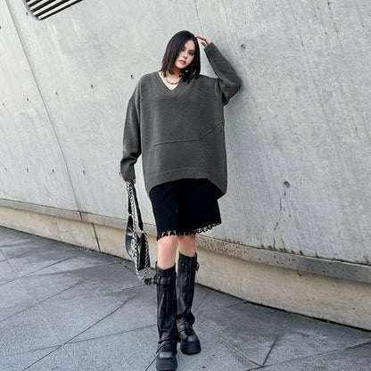 Vネックオーバーセーター