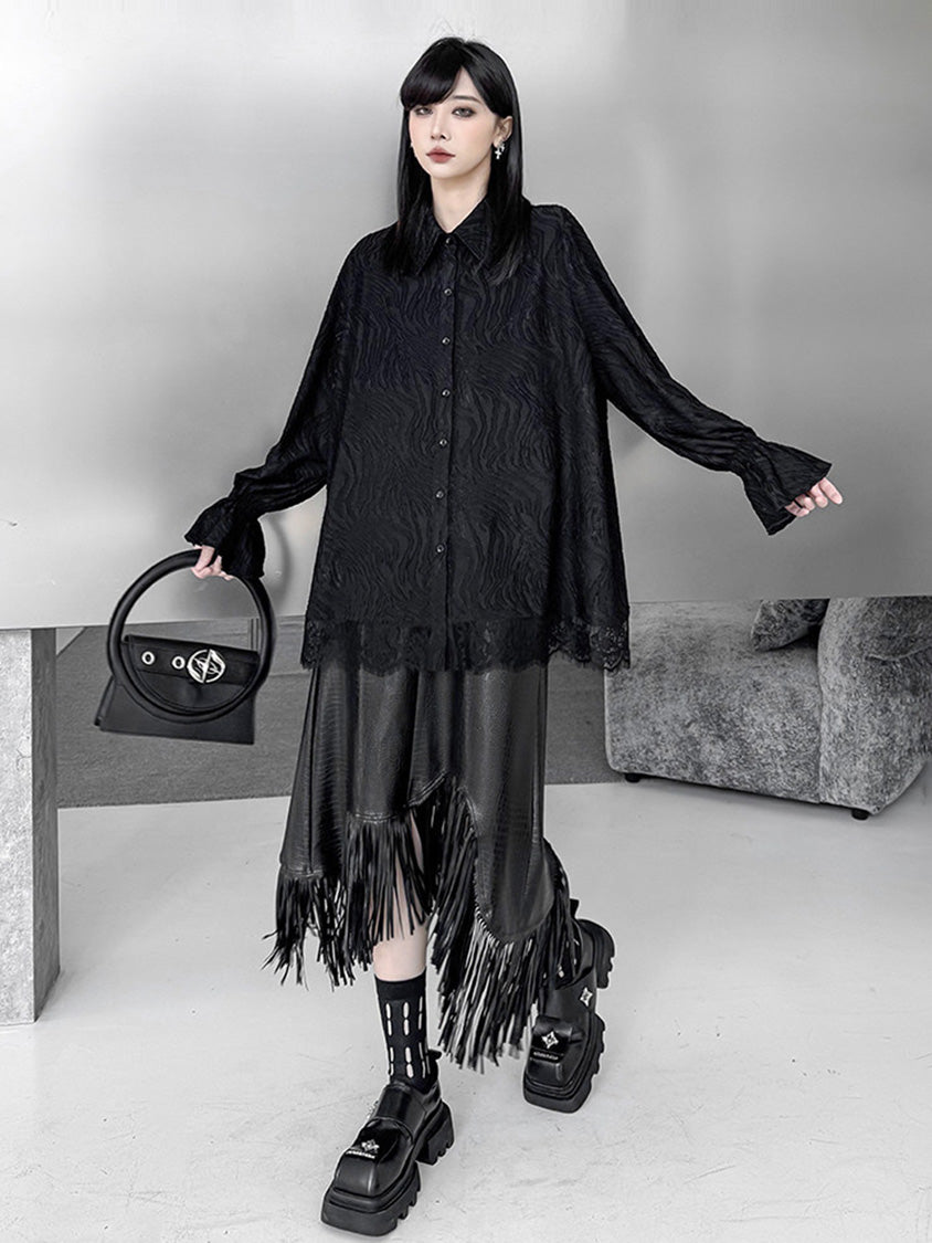 Mesh stitch top and skirt