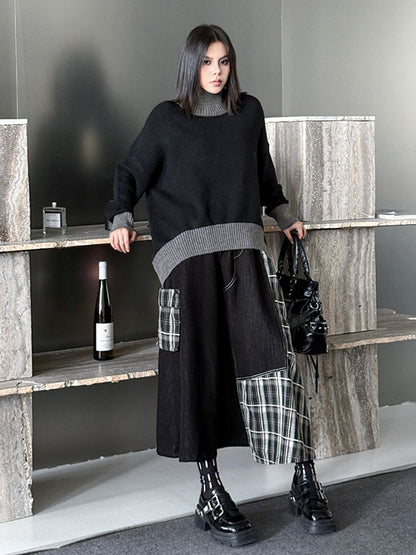 ダブルネックルーズトップス