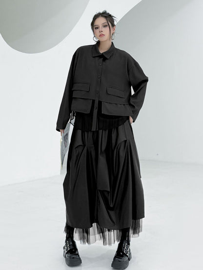 Scarf tie blouse and denim pants series 