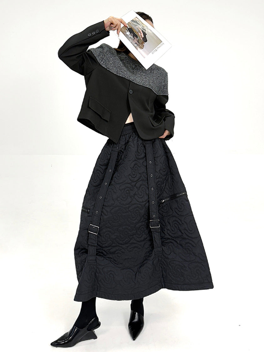 グラデーションテクスチャトップス＆キルティングロングスカートシリーズ