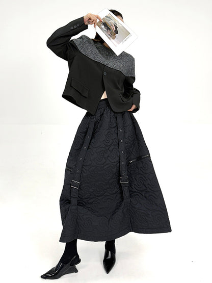 グラデーションテクスチャトップス＆キルティングロングスカートシリーズ