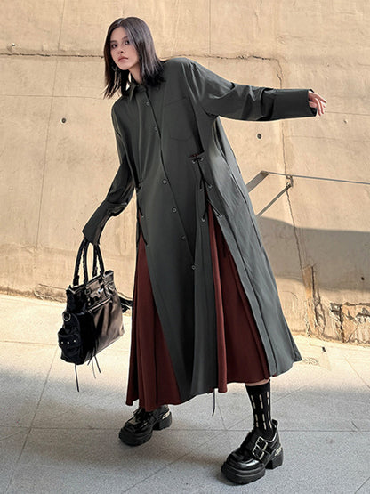 サイドレースアップシャツドレス