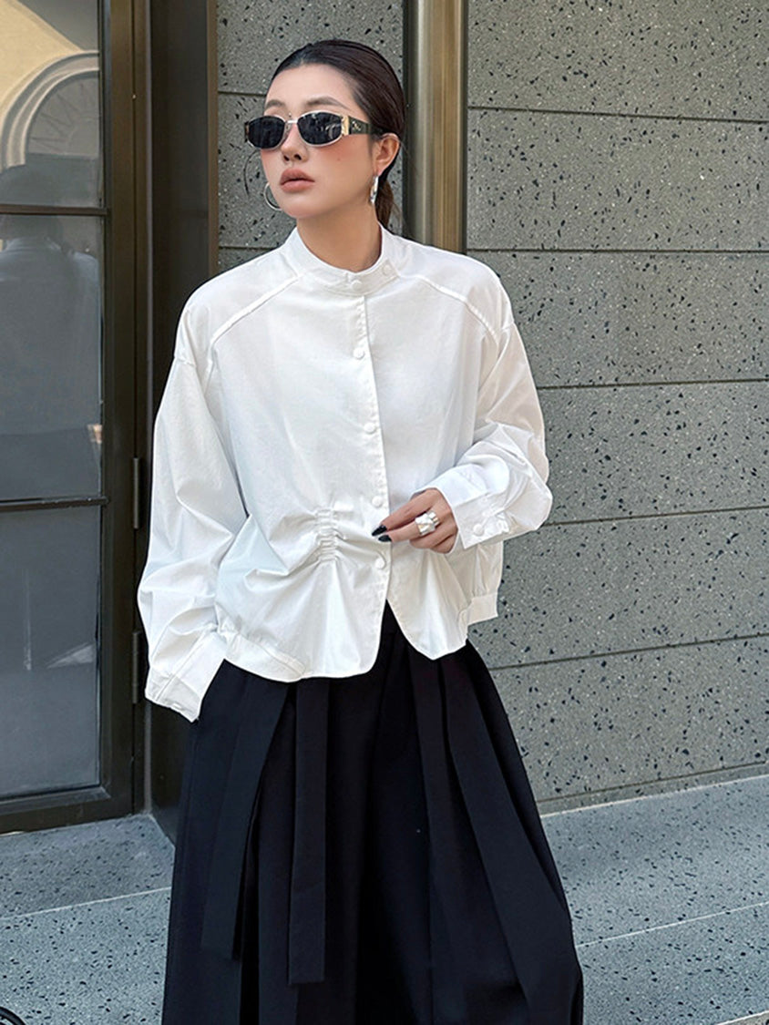 ギャザーヘムボリュームブラウス