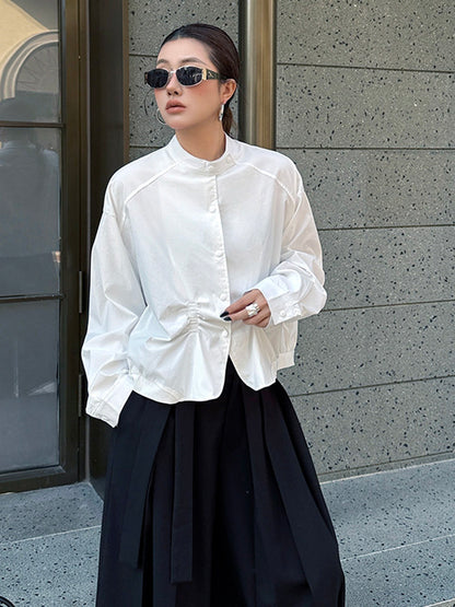 ギャザーヘムボリュームブラウス