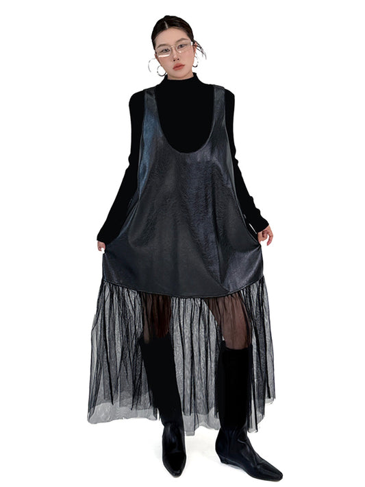 シアーコンビレイヤードドレス