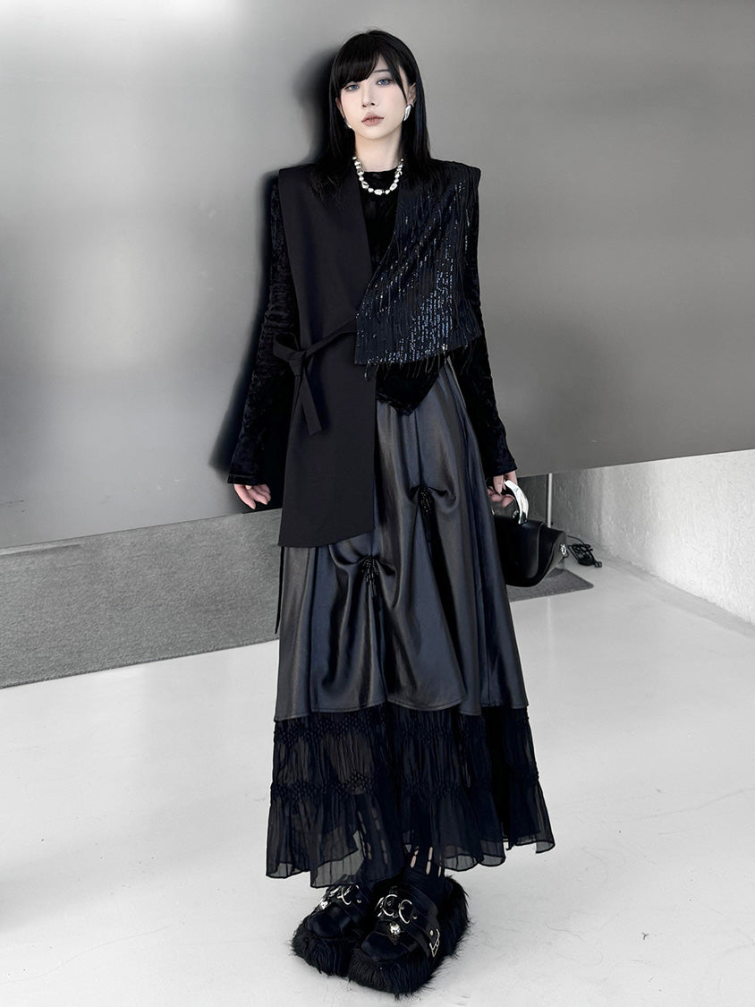 グリッターフリンジラップベスト