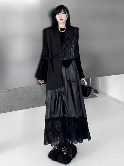 グリッターフリンジラップベスト