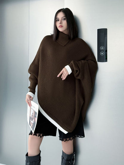 ハイネックケープニットトップ