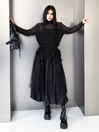 ドレープノットチュールスカート