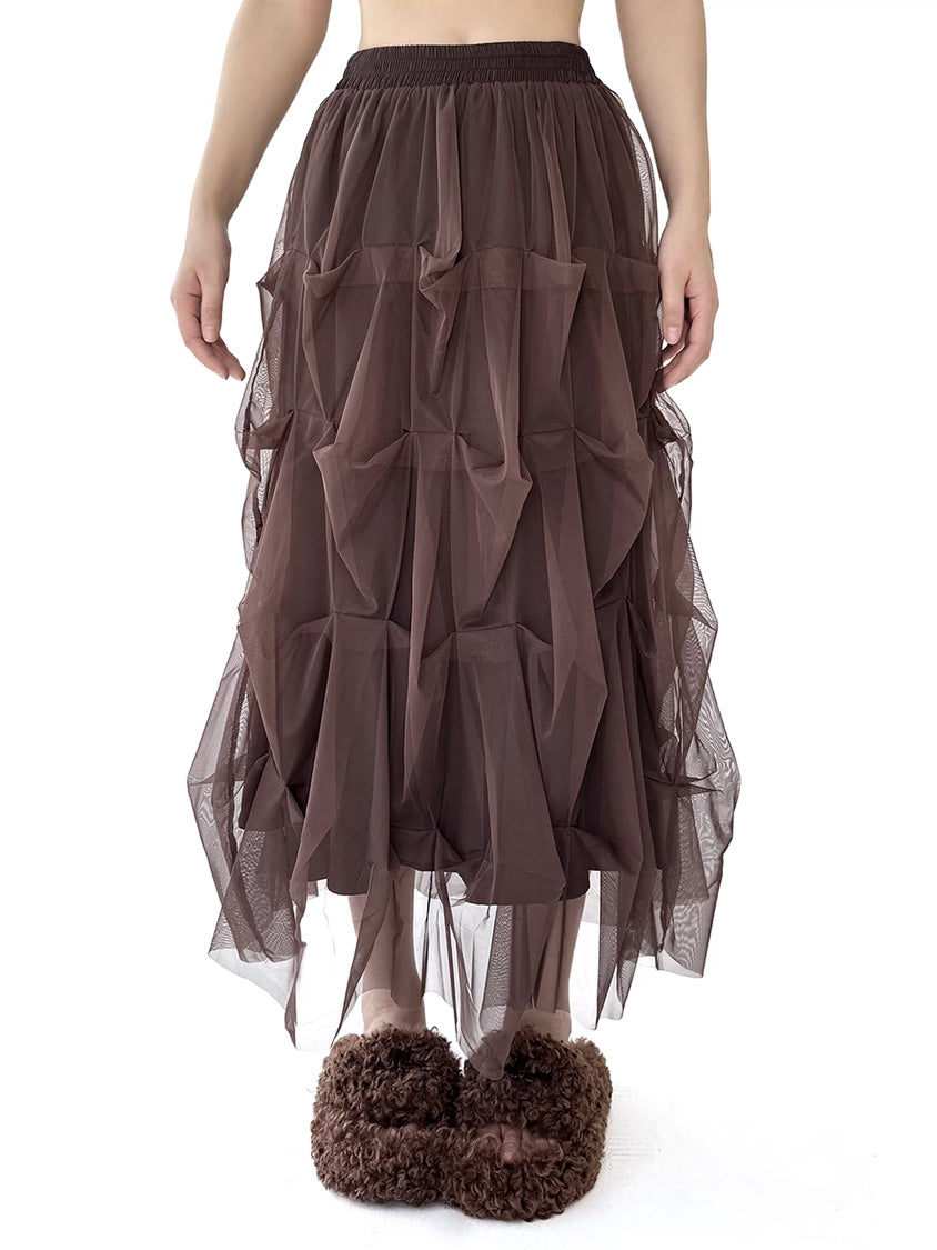 Mesh stitch top and skirt