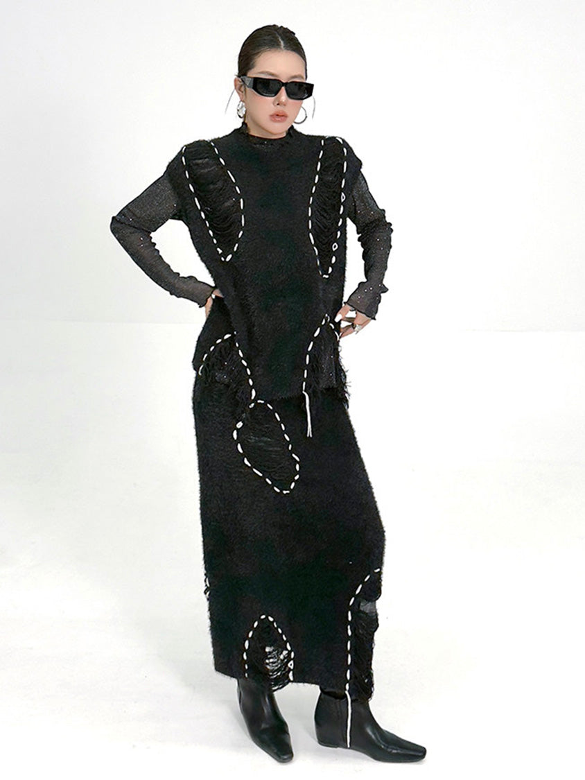 フローティングテクスチャトップ＆スカート