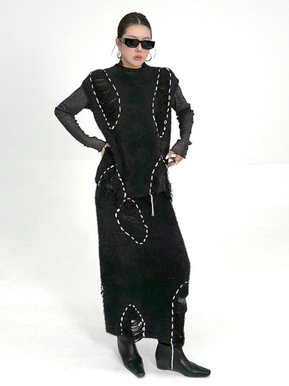 フローティングテクスチャトップ＆スカート