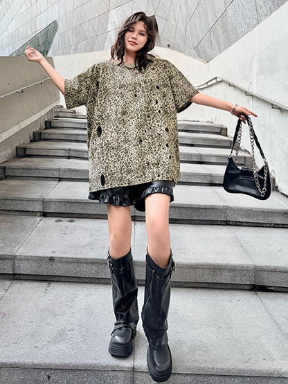 Mesh stitch top and skirt