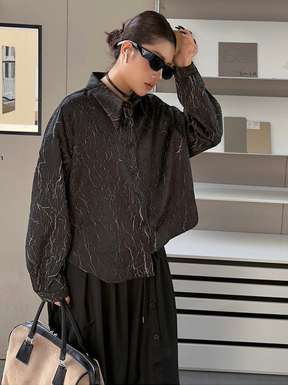 クラックプリントモードブラウス