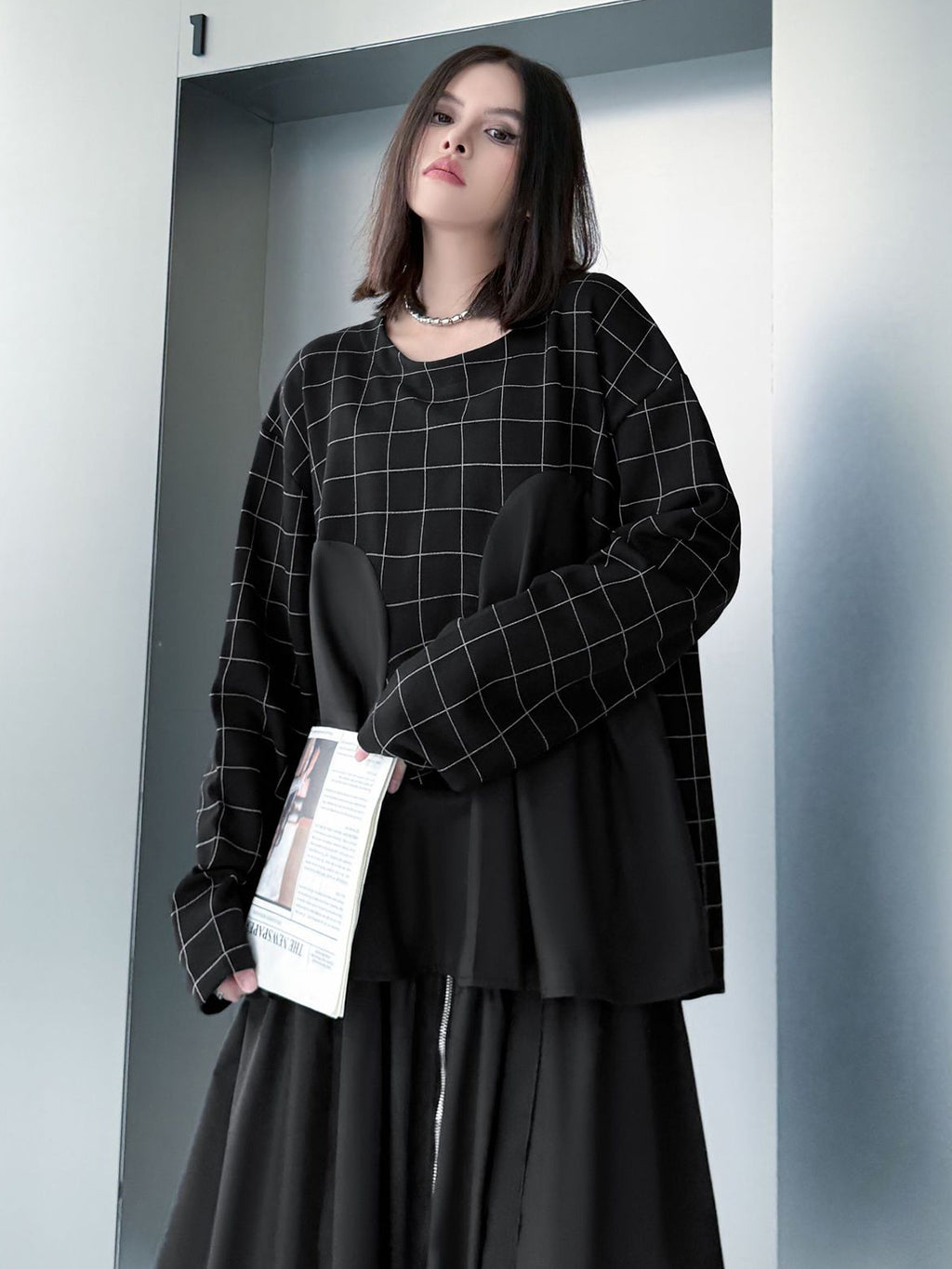 Mesh stitch top and skirt
