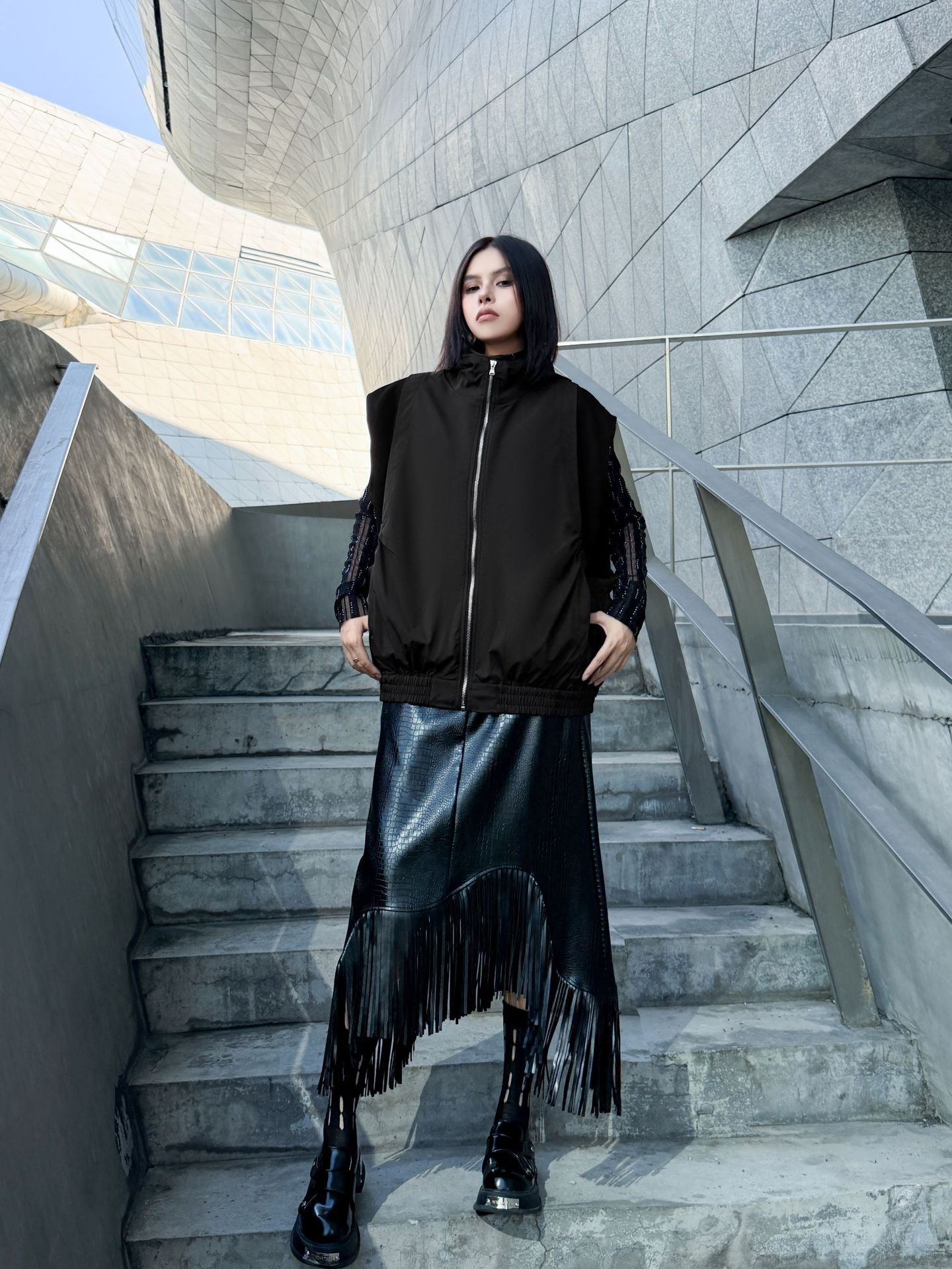 エアコットンジップアップベスト