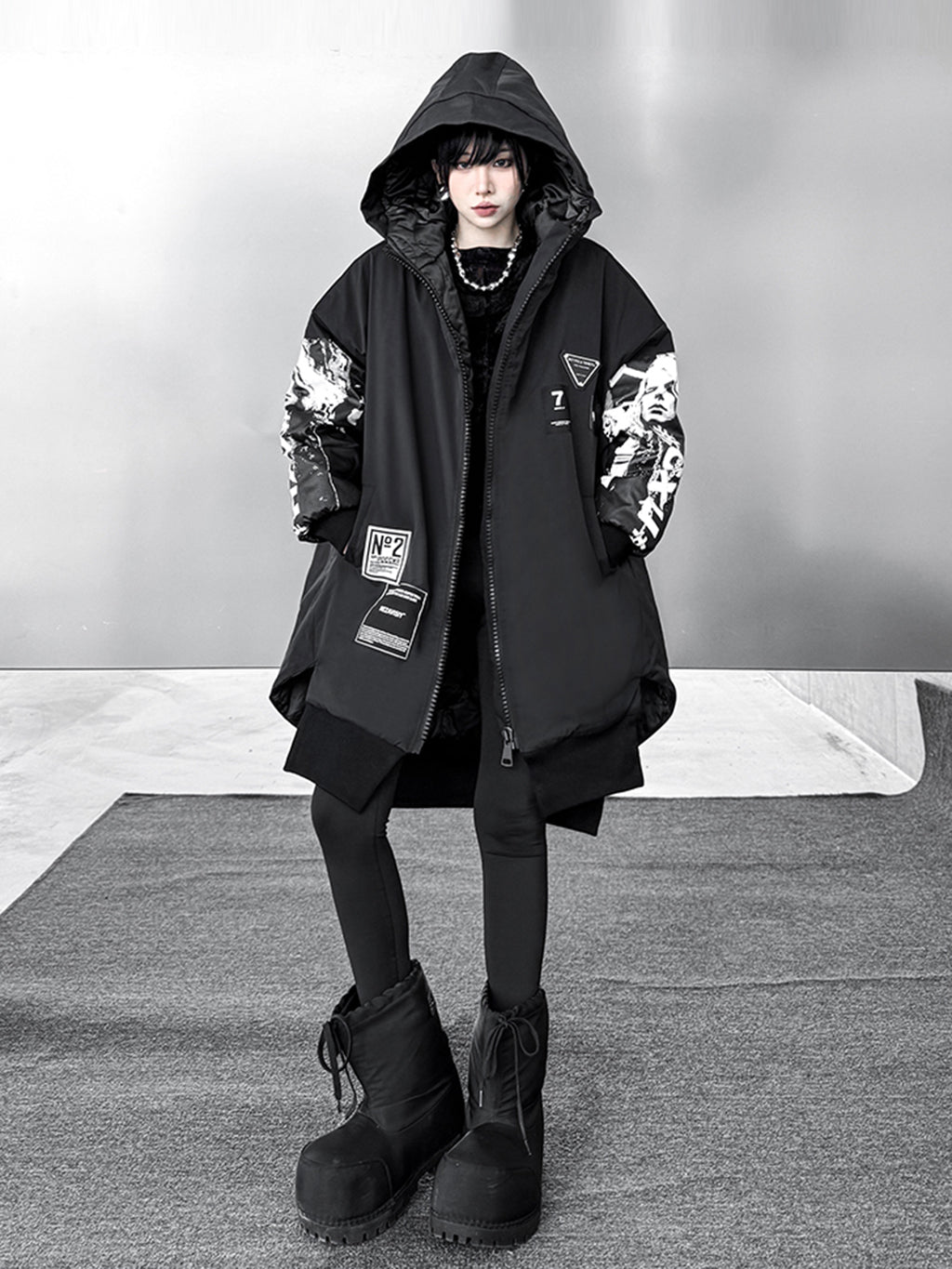 グラフィックスリーブジップジャケット