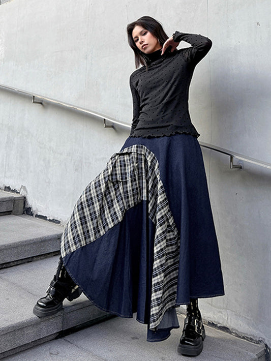 ドットシアートップスチェックレイヤースカートシリーズ